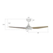 Load image into Gallery viewer, KAJ 52 inch 3 - Blade Smart Ceiling Fan with LED Light &amp; Remote - LEDMyPlace