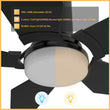 Load image into Gallery viewer, KAJ 52 inch 5 - Blade Flush Mount Smart Ceiling Fan with LED Light &amp; Remote - LEDMyPlace