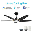 Load image into Gallery viewer, KAJ 52 inch 5 - Blade Smart Ceiling Fan with LED Light &amp; Remote - LEDMyPlace
