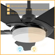 Load image into Gallery viewer, KAJ 52 inch 5 - Blade Smart Ceiling Fan with LED Light &amp; Remote - LEDMyPlace