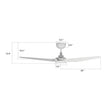 Load image into Gallery viewer, KAJ 56 inch 3 - Blade Smart Ceiling Fan with LED Light &amp; Remote - LEDMyPlace