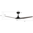 Load image into Gallery viewer, KAJ 56 inch 3 - Blade Smart Ceiling Fan with LED Light &amp; Remote - LEDMyPlace