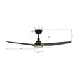 Load image into Gallery viewer, KAJ 56 inch 3 - Blade Smart Ceiling Fan with LED Light &amp; Remote - LEDMyPlace