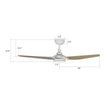 Load image into Gallery viewer, KAJ 56 inch 3 - Blade Smart Ceiling Fan with LED Light &amp; Remote - LEDMyPlace