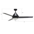 Load image into Gallery viewer, KENDRICK 52 inch 3 - Blade Best Ceiling Fan with LED Light Kit &amp; Remote Control - Black/Black - LEDMyPlace