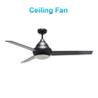 Load image into Gallery viewer, KENDRICK 52 inch 3 - Blade Best Ceiling Fan with LED Light Kit &amp; Remote Control - Black/Black - LEDMyPlace