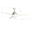 Load image into Gallery viewer, KENDRICK 52 inch 3 - Blade Best Ceiling Fan with LED Light Kit &amp; Remote Control - White/White - LEDMyPlace