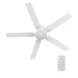 Load image into Gallery viewer, Kipton 52 inch 5 - Blade Ceiling Fan with LED Light Kit &amp; Remote Control - White - LEDMyPlace