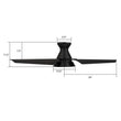 Load image into Gallery viewer, KREIS 52 inch Flush Mount 3 - Blade Smart Ceiling Fan with LED Light &amp; Remote - LEDMyPlace