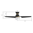 Load image into Gallery viewer, KREIS 52 inch Flush Mount 3 - Blade Smart Ceiling Fan with Remote &amp; LED Light - LEDMyPlace