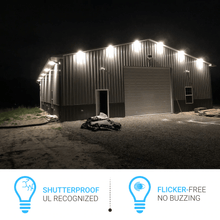 Load image into Gallery viewer, LED Barn Light w/ 3 - pin NEMA Photocell, 72/96/120 Wattage Adjustable &amp; 3000K/4000K/5000K CCT Tunable, 120 - 277V, Dusk to Dawn IP65 Waterproof - LEDMyPlace