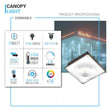 Load image into Gallery viewer, LED Canopy Light 75W 5700K Daylight 9750LM IP65 Waterproof 0 - 10V Dim 120 - 277VAC Surface or Pendant Mount, for Gas Stations Outdoor Area Light, Black - LEDMyPlace