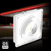 Load image into Gallery viewer, LED Canopy Light 75W 5700K Daylight 9750LM IP65 Waterproof 0-10V Dim 120-277VAC  Surface or Pendant Mount, for Gas Stations Outdoor Area Light, White