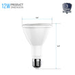 Load image into Gallery viewer, LED Flood Light Bulbs PAR30 Long Neck 12 Watt 5000K 800 Lumens Dimmable 120V E26 Base Damp Location - LEDMyPlace