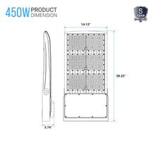 Load image into Gallery viewer, LED Flood Light With Photocell, 450W 5700K, AC100 - 277V, Stadium Lights, With 20KV Surge Protector, IP65 Waterproof Outside Floodlight Exterior Security Light for Yard, Street, Parking Lot - LEDMyPlace