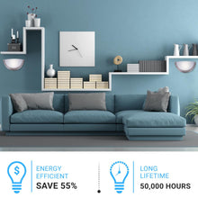 Load image into Gallery viewer, LED Half - Moon Wall Sconce Light 12W, 750 Lumens, Brushed Nickel Finish, White Acrylic Shade, ETL Listed, Hallway Light Fixtures - LEDMyPlace