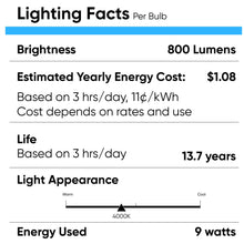 Load image into Gallery viewer, LED Light Bulbs A19 9 Watt 4000K 800 Lumens E26 Base UL Listed Damp Location Non - Dimmable, Standard LED Bulbs - LEDMyPlace