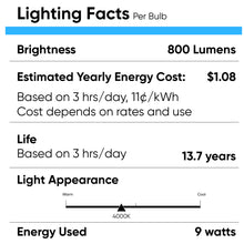 Load image into Gallery viewer, LED Light Bulbs A19 9 Watt 4000K 800 Lumens E26 Base UL Listed Damp Location Non - Dimmable, Standard LED Bulbs - LEDMyPlace