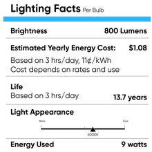Load image into Gallery viewer, LED Light Bulbs A19 9 Watt 5000K 800 Lumens 120V E26 Base UL Listed Damp Location Non - Dimmable - LEDMyPlace