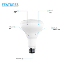 Load image into Gallery viewer, LED Light Bulbs BR30 9 Watt 3000K 650 Lumens 120V Dimmable E26 Base Damp Location LED Indoor Recessed Flood Light - LEDMyPlace