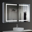 Load image into Gallery viewer, LED Lighted Bathroom Medicine Cabinet with Outlet, Double Sided Mirror, On/Off Switch, ETL, RoHS Listed, 90+ CRI, Surface Mount, Medicine Cabinet with LED Mirror, Benign Style - LEDMyPlace