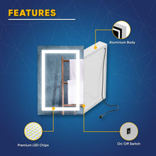 Load image into Gallery viewer, LED Lighted Bathroom Medicine Cabinet with Outlet, Double Sided Mirror, On/Off Switch, Surface Mount, Medicine Cabinet with LED Mirror, CRI 90+, Hector Style - LEDMyPlace