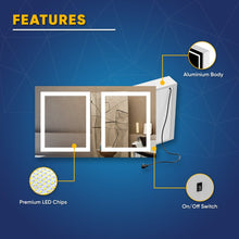 Load image into Gallery viewer, LED Lighted Bathroom Medicine Cabinet with Outlet, Double Sided Mirror, On/Off Switch, Surface Mount, Medicine Cabinet with LED Mirror, CRI 90+, Hector Style - LEDMyPlace