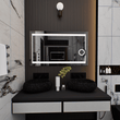 Load image into Gallery viewer, LED Lighted Bathroom Vanity Mirror with Magnifying Mirror, Anti - Fog, Touch Button, CRI 90+,Adjustable Color Temperature &amp; Remembrance Makeup Mirror, Auspice Style - LEDMyPlace