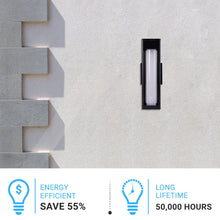 Load image into Gallery viewer, LED Outdoor Wall Sconce, Matte Black Finish, 12W, ETL Listed - Wet Location, Dimmable - LEDMyPlace