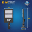 Load image into Gallery viewer, LED Parking Lot Light With Dusk to Dawn Photocell, 300W, 5700K, 42800LM, High Voltage 277 - 480V, IP65, Universal Mount (Adjustable Slip Fitter + Wall Mount), UL, DLC Listed, Bronze, Commercial Area Road Lighting - LEDMyPlace