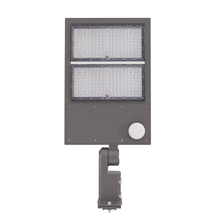 Load image into Gallery viewer, LED Parking Lot Light with Photocell &amp; Motion Sensor, 300W/240W/200W Wattage Adjustable, 5700K,133 LM/W, Universal Mount (Adjustable Slip Fitter +Wall Mount), Waterproof, Bronze, AC120 - 277V, Outdoor Commercial Area Street Security Lighting Fixture, Gen14B - LEDMyPlace
