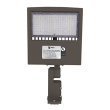 Load image into Gallery viewer, LED Pole Light 150W/120W/100W with Dusk to Dawn Photocell, 5700K, 133LM/W, Universal Mount (Adjustable Slip Fitter + Wall Mount), Bronze, AC120 - 277V, Waterproof IP65, Parking Lot Lights, Outdoor Area Street Security Lighting Fixture - LEDMyPlace
