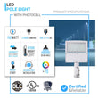 Load image into Gallery viewer, LED Pole Light with Dusk to Dawn Photocell, 150W/120W/100W Wattage Adjustable, 5700K, Universal Mount (Adjustable Slip Fitter + Wall Mount), White, IP65 Waterproof, AC120 - 277V, Gen14B, LED Parking Lot Lights - Outdoor Commercial Area Street Lighting - LEDMyPlace