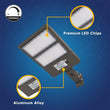 Load image into Gallery viewer, LED Pole Light with Dusk to Dawn Photocell, 300W/240W/200W Wattage Adjustable, 3000K, Universal Mount (Adjustable Slip Fitter + Wall Mount), Bronze, AC120 - 277V, IP65 Waterproof, Gen14B, LED Parking Lot Lights - LED Shoebox Area Light - LEDMyPlace