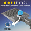 Load image into Gallery viewer, LED Pole Light with Dusk to Dawn Photocell, 300W/240W/200W Wattage Adjustable, 5700K, 133 LM/W, Universal Mount (Adjustable Slip Fitter + Wall Mount), Gray, IP65 Waterproof, AC120 - 277V, LED Parking Lot Lights - Outdoor Commercial Area Street Lighting - LEDMyPlace