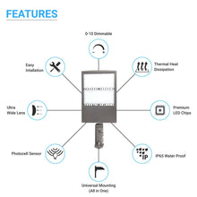 Load image into Gallery viewer, LED Pole Light with Dusk to Dawn Photocell, 300W/240W/200W Wattage Adjustable, 5700K, 133 LM/W, Universal Mount (Adjustable Slip Fitter + Wall Mount), Gray, IP65 Waterproof, AC120 - 277V, LED Parking Lot Lights - Outdoor Commercial Area Street Lighting - LEDMyPlace
