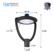 Load image into Gallery viewer, LED Post Top Light With Photocell 75W, 5700K, AC120 - 277V, UL, DLC Listed, IP65 Waterproof, Dimmable, Bronze, For Street Yard Garden Lighting - LEDMyPlace