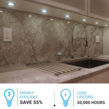 Load image into Gallery viewer, LED Puck Lights, 3 - Piece Kit Direct Plug - In, Dimmable, 3x3 Watts, 3x140 LM, White, Linkable LED Under Counter Lights for Kitchen, Desk - LEDMyPlace