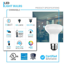 Load image into Gallery viewer, LED R20/BR20 Bulbs - 5000K - Day Light White - 7.5Watts - 50 Watt Equivalent - LEDMyPlace