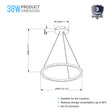 Load image into Gallery viewer, LED Ring Chandelier, 1 - Ring, 38W, 3000K, 1512LM, Dimmable, Diameter 23.6''×71'' - LEDMyPlace