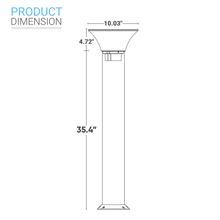 Load image into Gallery viewer, LED Solar Bollard Lights, 1.5W, 220LM, CCT Changeable: Warm White/Cool White, Solar Pathway Lights, IP65 Waterproof, Auto ON/Off, Solar Garden Lights Outdoor - LEDMyPlace