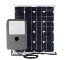 Load image into Gallery viewer, LED Solar Flood Light Set 30W w/ 80W Solar Panel, 6000K, 3600LM, 35.2AH Battery Capacity, 120V - 277V, Solar Powered Security Lighting - LEDMyPlace