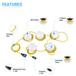 Load image into Gallery viewer, LED String Work Lights With Cage, 65W 5000K, 50ft, 8000LM , IP65, 5 Lights Per Bunch, Linkable, for Construction Sites, Renovation, Mine Cave, Hanging String Lights - LEDMyPlace