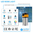 Load image into Gallery viewer, LED Temporary Work Lights with Cage, 100W 5000K, Plug and Play, Linkable, 12000LM, IP64, Portable Hanging Lighting for Construction Jobsite - LEDMyPlace