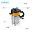 Load image into Gallery viewer, LED Temporary Work Lights with Cage, 100W 5000K, Plug and Play, Linkable, 12000LM, IP64, Portable Hanging Lighting for Construction Jobsite - LEDMyPlace