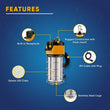 Load image into Gallery viewer, LED Temporary Work Lights with Cage, 150W 5000K 18000LM Plug and Play, Linkable, Jobsite Lighting, IP64, Portable Hanging Work Construction Light - LEDMyPlace