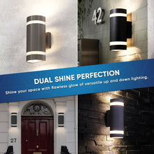 Load image into Gallery viewer, LED Up and Down Lights Outdoor, Semi Cylinder, 2X5W, AC100 - 277V, Outdoor Wall Light ETL, RoHS Listed, Waterproof Outdoor Wall Lamps - LEDMyPlace