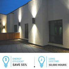 Load image into Gallery viewer, LED Up &amp; Down Lights Outdoor, Cylinder, 12WX2, AC100 - 277V, 80 - 90 Lm/W, IP65, Light Bronze Finish, Double Side - LEDMyPlace