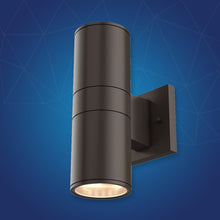 Load image into Gallery viewer, LED Up &amp; Down Lights Outdoor, Cylinder, 12WX2, AC100 - 277V, 80 - 90 Lm/W, IP65, Light Bronze Finish, Double Side - LEDMyPlace