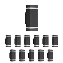 Load image into Gallery viewer, LED Up &amp; Down Wall Lights Outdoor, Square, 2x6W, AC100- 277V, Waterproof Wall Sconce in 2 Lights, ETL-Listed, 80-90 Lumens/W